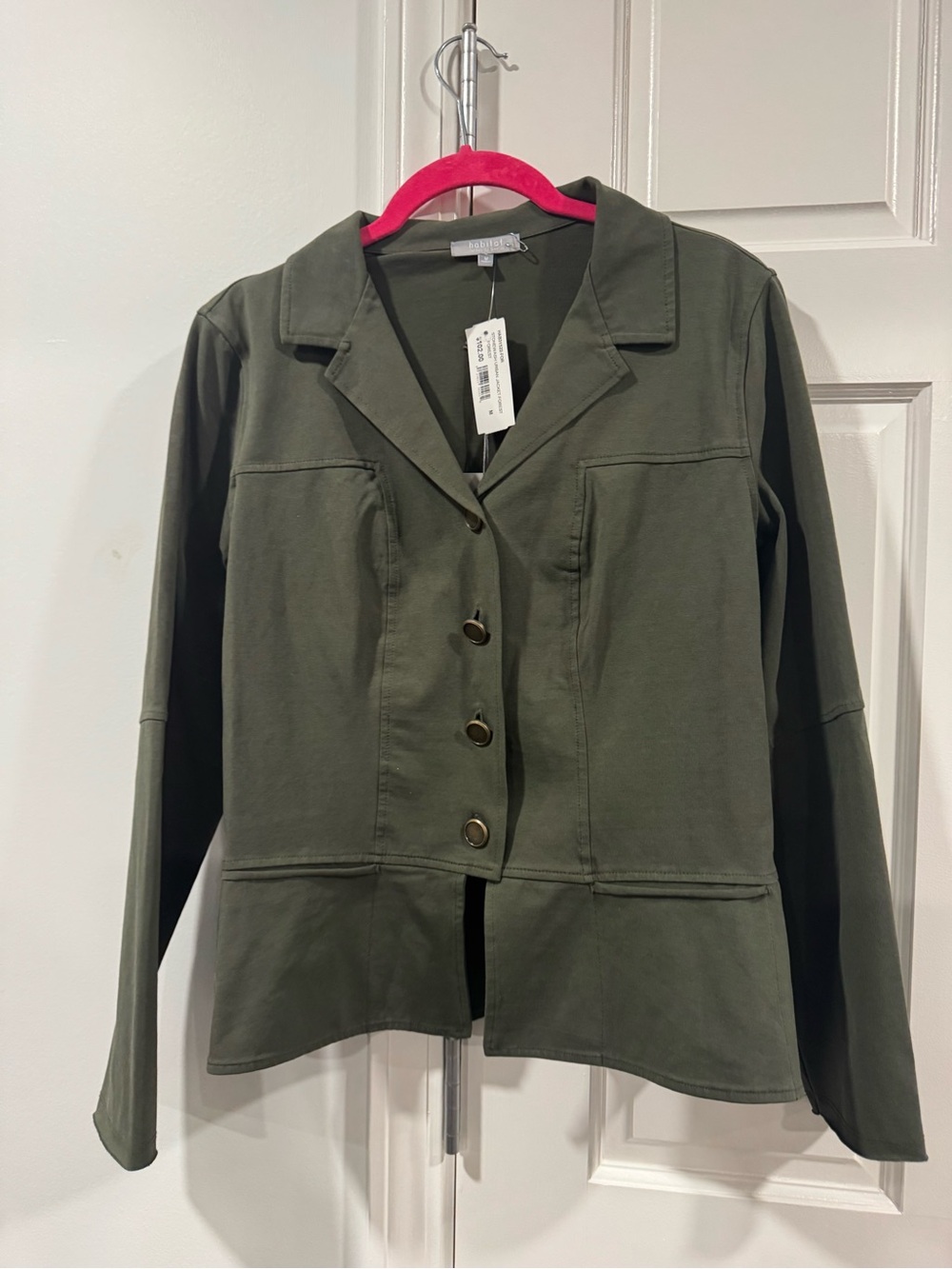 Habitat Olive Green Button-Front Blazer Jacket